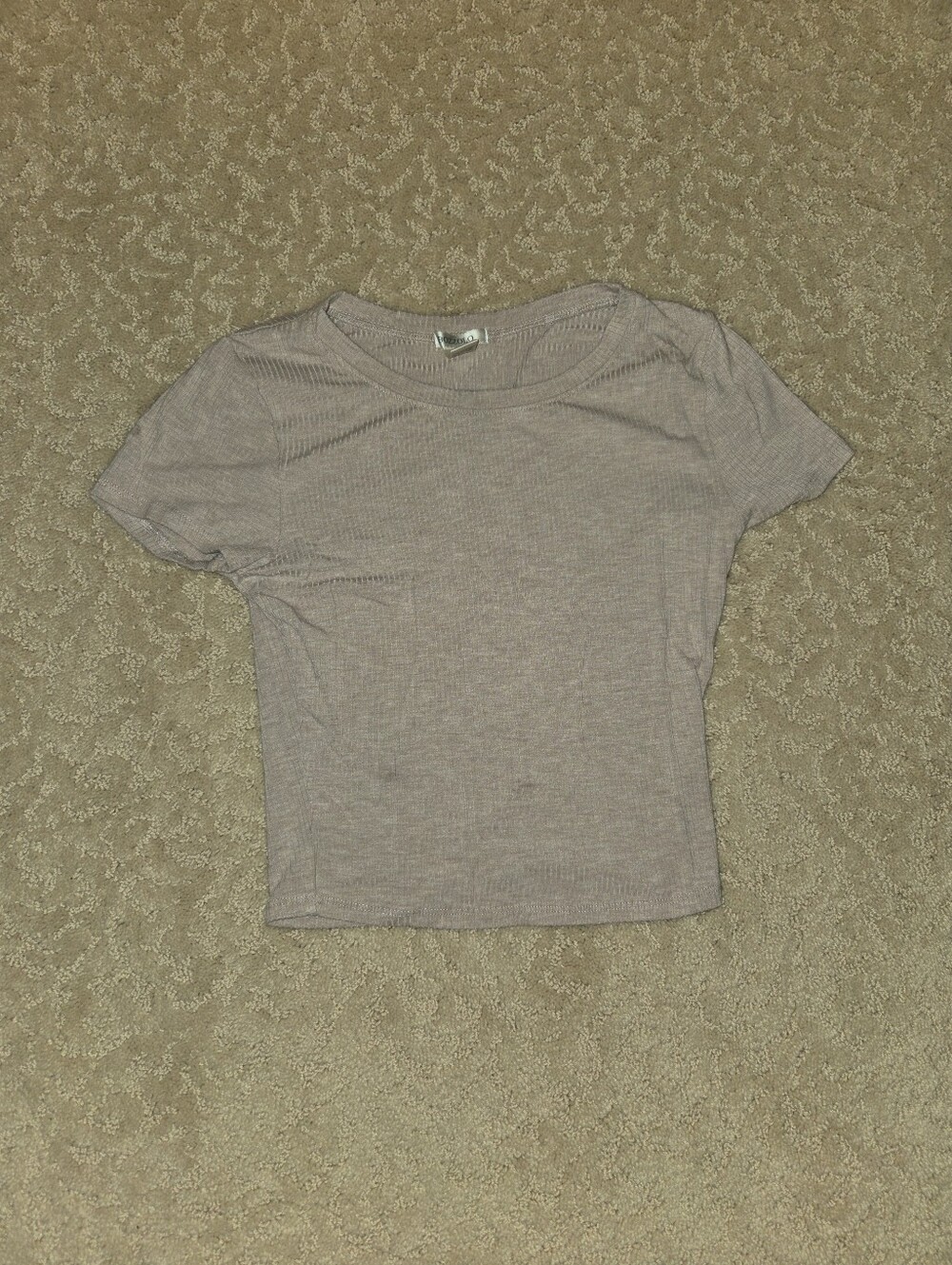 Tan Ribbed Women's Crop